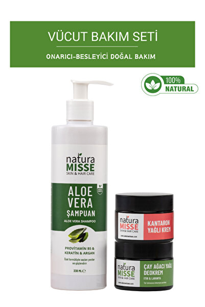 NaturaMisse Vücut Bakım Seti Etkin Bakım Seti Şampuan Deokrem Duş Jeli&sıvı S...
