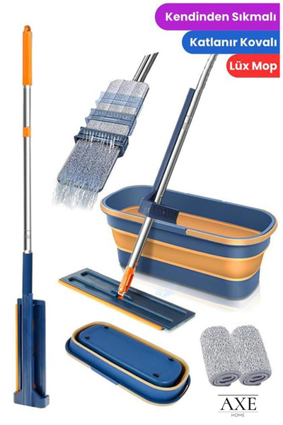 Egonex Xl-max Mop ( Yedek Bez Hediyeli ) Döner Başlıklı Temizlik Seti- Kova Mop Seti 18 Lt