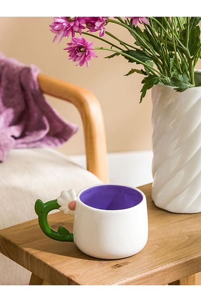 LC Waikiki Lcw Home Flower Printed Ceramic Mug 413 ml