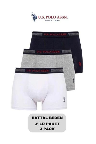 U.S. Polo Assn. Ανδρικό, Αδειοδοτημένο, USPA, Σετ μπόξερ 3 τεμαχίων μεγάλου μεγέθους (σε κουτί)