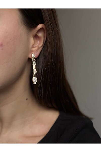 mysteriajewelry Zirkon Taş Detaylı Özel Üretim Çelik Küpe