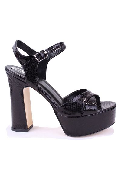 DAGOSTER DZA07- 337350   Pantofi de damă cu toc cu platformă cu o singură curea neagră