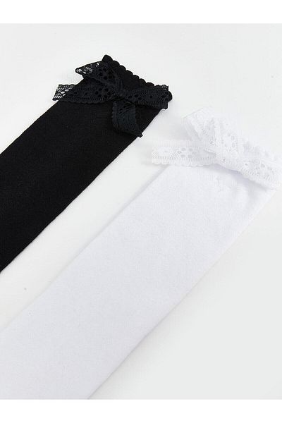LC Waikiki Lace Detailed Girl's Knee Socks 2 Pack