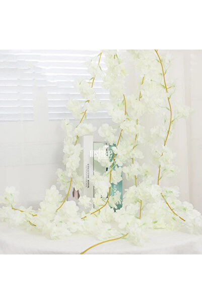 MD Aspiz Flowers Yapay Lüx Bahar Dalı Sarmaşık Japon Kiraz (182Cm) bahçe çiti oda balkon yaprak Gül akasya ortanca