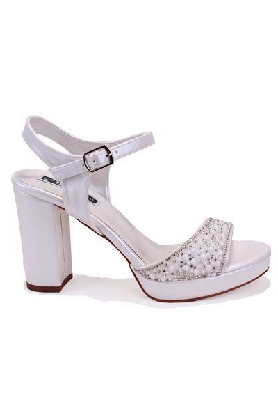 DAGOSTER Dza07- 337140   Mother of Pearl Beaded Platform Heeled Women's Shoes