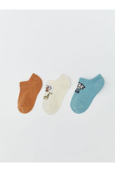 LC Waikiki Lcw Kids Printed Boy Booties Socks 3-Pack