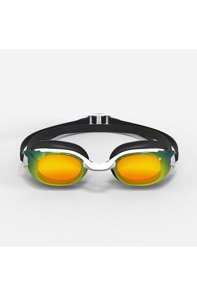 Decathlon Black/Orange Swimming Goggles - Standard Size - Mirrored Glasses - BFIT