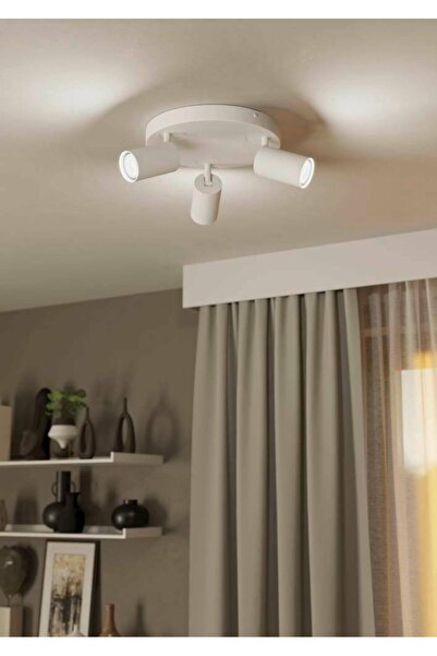 N Naturel Aydınlatma 3LÜ LEDLİ HAREKETLİ SPOT ARMATÜR AVİZE / BEYAZ RENK