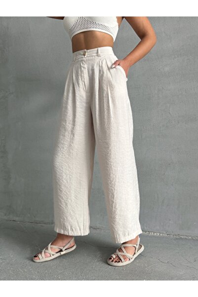 BEJNA Damen Palazzo-Hose aus Stein und Modal für den Sommer