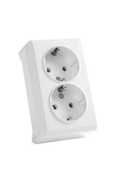 VİKO Viko Vera White Surface Mounted Double Grounded Socket 220V Ip20