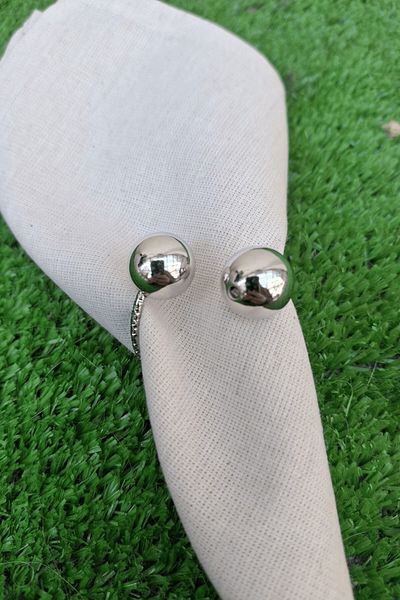 Emtory Home Restorie Silver Nickel 12 τμχ Ασημένιο μεταλλικό δαχτυλίδι χαρτοπετσέτας - δαχτυλίδι χαρτοπετσέτας
