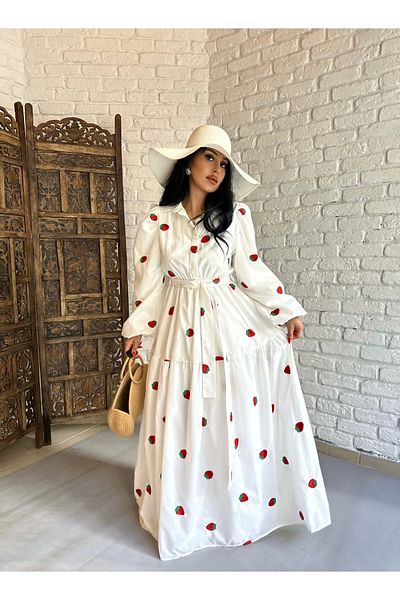 moneta boutique Γυναικείο πουκάμισο με μπαλόνι με μοτίβο φράουλα