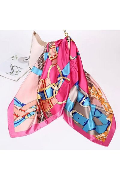 Lilly Rose Red Pink Colorful Scarf