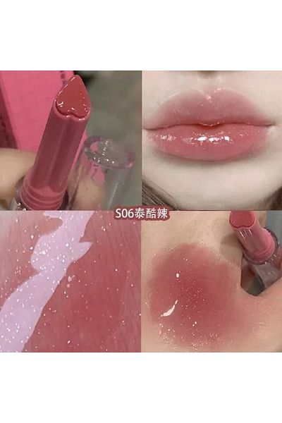 Kozmetik Heart Lipstick 01 02 03 04 05 06 Jelly Lipstick