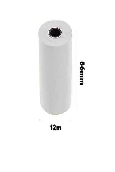 Merwish 56mm X 12m Thermal Pos Roll Paper Compatible for Thermal Printer and Cash Register Clear Permanent Printing 10 Pcs