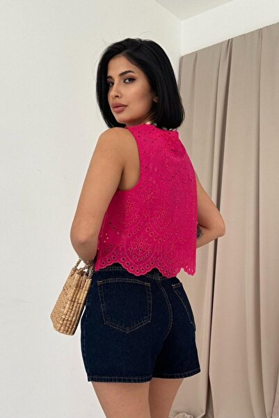 buğrahayalin Φούξια μπλούζα με μηδενικό μανίκι
