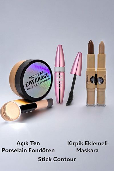 wonderway Porcelain Foundation and Contour Set - Intense Coverage Rimel