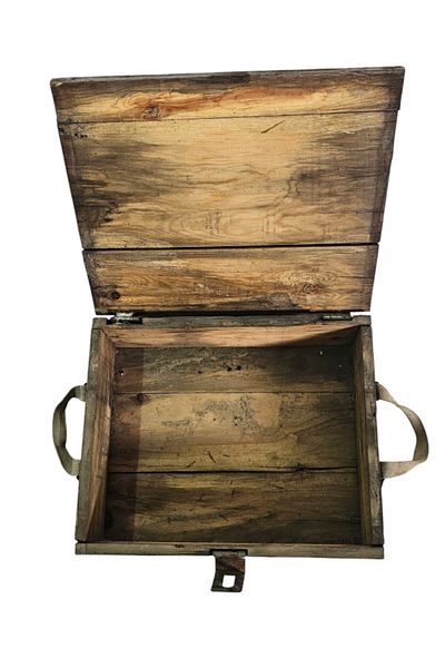 Peysan Rustic Antique Wooden Ammo Crate |   Decorative Natural Handmade Box – 15X45X37 cm