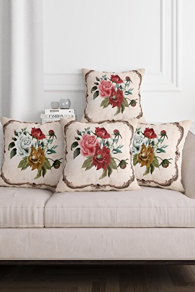 Pillow Home Rose Patterned Crvena boja Akvarel Digitalni Štampani Dekorativni...
