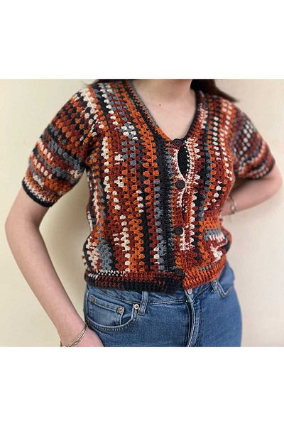 HollyMall Hand Knitted Handmade Wool Thread Knitted Mother-Daughter Vest