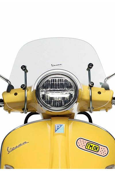 MegaSticker Im Ok Sticker with Band Aid 13X4 cm Sticker for Car, Motorcycle, Helmet, Laptop, Windshield