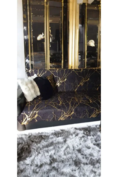 ZADA HOME Gold Sofa Bed Cover 160X200 cm Size Foliozied Disen Custom Non-Slip Base