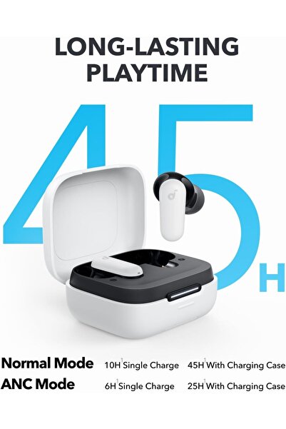 Soundcore سماعات أذن R50i NC Anker بخاصية إلغاء الضوضاء، قوية وذكية، وصوت جهير قوي، ومدة تشغيل تصل إلى 45 ساعة