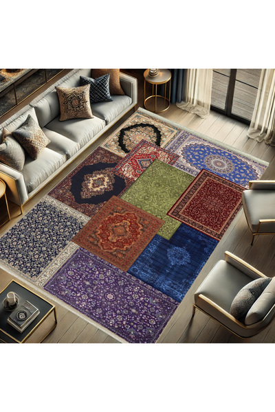 Rugs Modern Halı Quartz Collection Multicolor Ethnic Vintage Patterned Woven ...