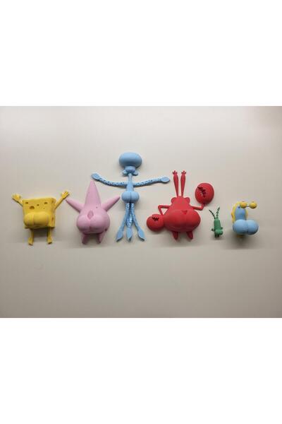 3DesignStore SüngerBob Tüm Karakterler Buzdolabı Magneti Seti