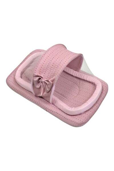 BabyCara Baby Net Bed With Thick Mattress, Mosquito Net And Neck Pillow, 82 X 50 CM