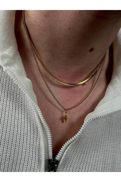 Arvens Gold Kuzey Yıldızı Erkek Kolye Kadın Paslanmaz Çelik Kararmaz Unısex Renk Atmaz