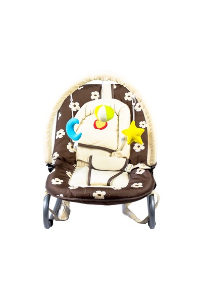 molody Adjustable Baby Bouncer – Foldable, Non-Slip, 0-6 Months, Home & Travel – Coffee Y001