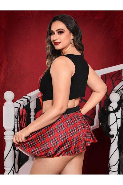 DOSESA Set cămașă de noapte din 3 piese din tul cu dantelă și satin alb, mărime mare, 2XL XXL