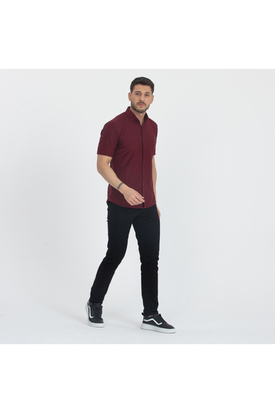 Klothy Ανδρικό κοντομάνικο καλοκαιρινό πλεκτό πουκάμισο 2600