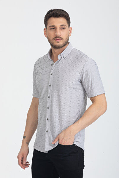 Klothy Ανδρικό κοντομάνικο καλοκαιρινό πλεκτό πουκάμισο 2600