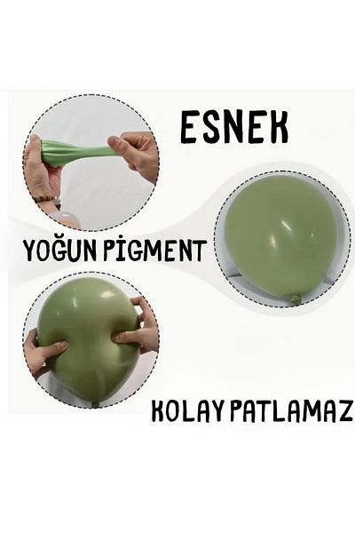 Balon marketi Balloonist Sister Set of 50 Eucalyptus Green Latex Balloon Birthday Balloon Balloon Chain