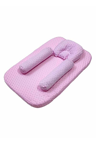 BabyCara سرير أطفال مع مرتبة سميكة ووسادة للرقبة ووسائد جانبية للأطفال حديثي ...