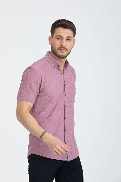 Klothy Ανδρικό κοντομάνικο καλοκαιρινό πλεκτό πουκάμισο 2600