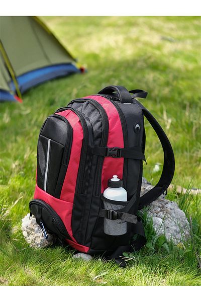 Bagacar Σακίδιο πλάτης Mountaineer Trekking Travel and Camping Κόκκινο Μαύρο