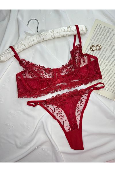 ROZENİN LINGERIE Σετ σουτιέν με δαντέλα μεγάλου μεγέθους
