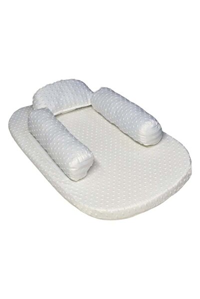 BabyCara سرير أطفال مع مرتبة سميكة ووسادة للرقبة ووسائد جانبية للأطفال حديثي ...