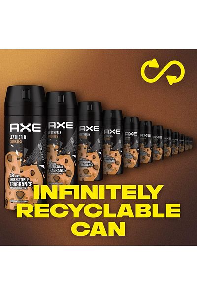 Axe Body Spray for Men Leather & Cookies Black 150ml X3