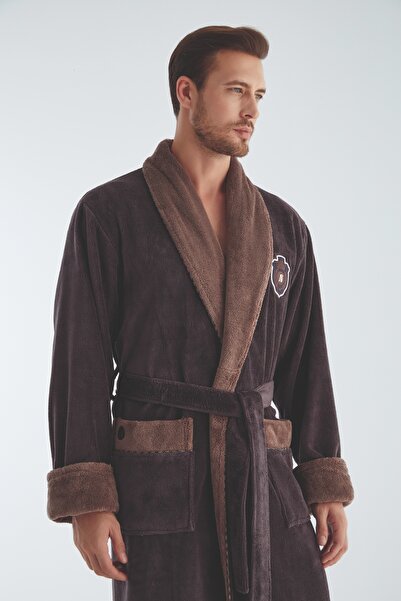 Nuşa NS Nakışlı İçi Bukle Bambu Pamuk Bornoz