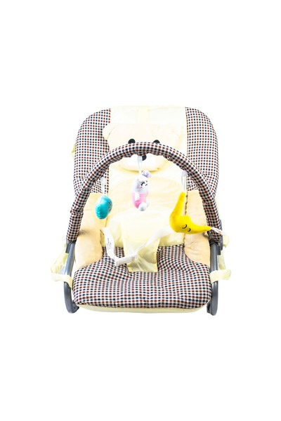 molody Adjustable Baby Rocker – Foldable, Non-Slip, 0-12 Months, Home & Travel – Brown LA26