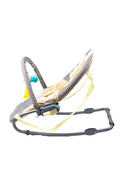 molody Adjustable Baby Rocker – Foldable, Non-Slip, 0-12 Months, Home & Travel – Brown LA26