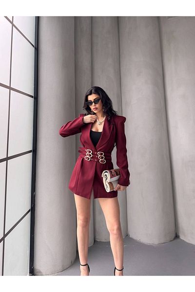Ekim Store Jachetă de rochie cu trei curele