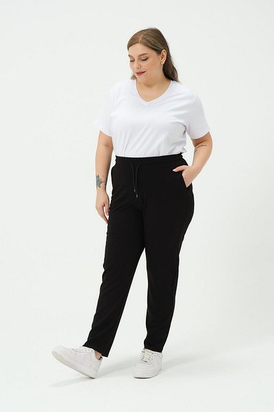 BUSA Plus Size Mom Fit Pants - Black