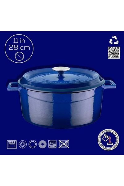 Lava Round Pot 28 Cm Trendy Blue Fma04442