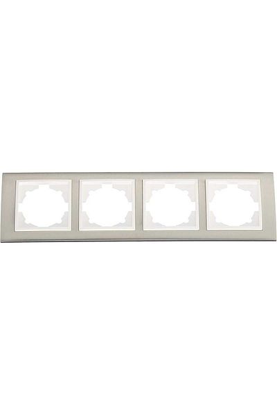 Mu Art Elbi Zena Platinum Inox Ivory 4-Piece Frame