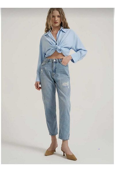 NOXS Pantaloni din denim cu detaliu rupt - Ice Blue